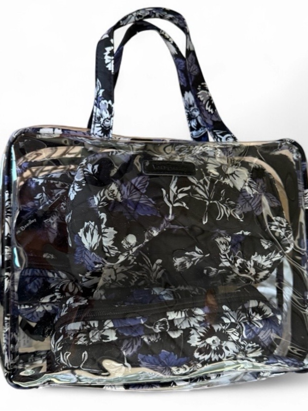 Vera Bradley Black Floral Clear Cosmetic Bag Set